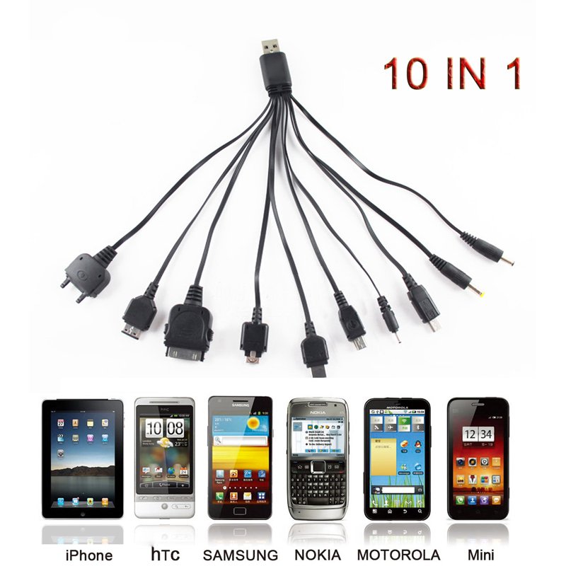 10 in 1 Universal Multi USB Charger Cable For Mobile Phones iPhone iPod And More