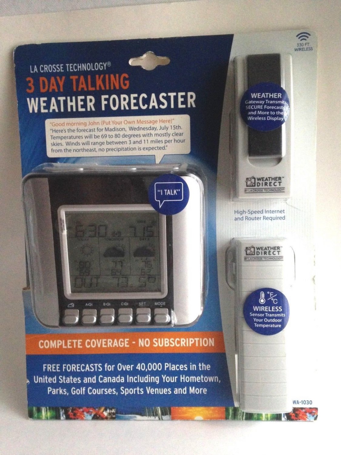3 Day Talking Internet Powered Wireless Forecaster That Talks With Severe Weather Alerts