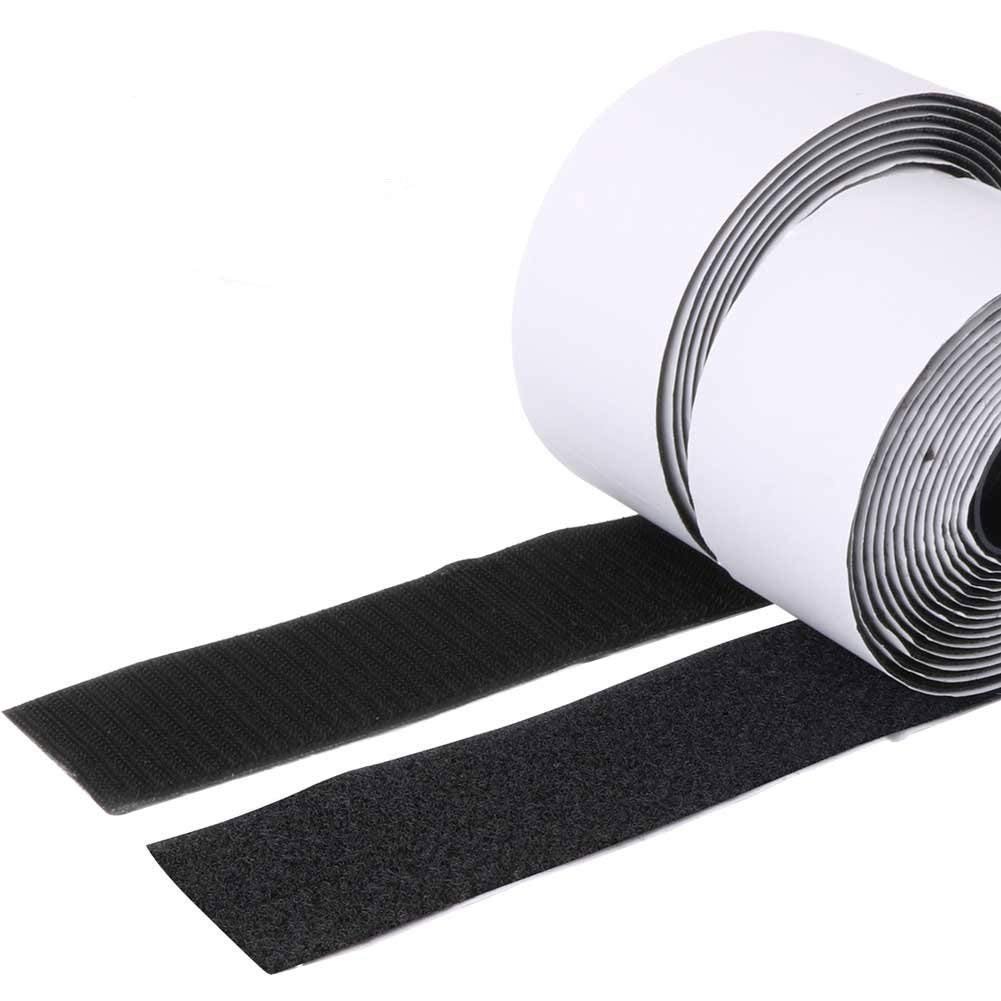 Self Adhesive Hook and Loop 60 X 75 Inches Tape Fastener Sticky Back (Black)