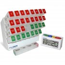 Medcenter System XL With Clock Large Capacity Monthly Organizer & Reminder System Great For Seniors
