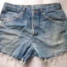 Levi High Waisted Shorts 14 Light Blue Pale Grunge Vintage Denim RedTab Distress