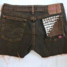 Levi High Waisted Shorts Size 10/12 Burnt Orange Studded Denim Shorts