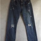 VINTAGE LEVIS 501 JEANS 30 30 W30" L30" DENIM BLUE DISTRESSED TORN LOOK