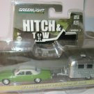 Greenlight Hitch & Tow 1974 Dodge Monaco Airstream 16' Bambi Camper Trailer Set