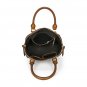 Burberry Authentic Leather and Sartorial House Check Bowling Bag - Brown Ochre