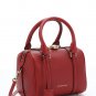 Burberry Authentic Leather Satchel Handbag Small Convertible Bowling Bag - Parade Red