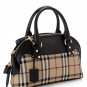 Burberry Authentic Leather Small Horseferry Check Bloomsbury Satchel Handbag