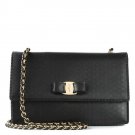 Salvatore Ferragamo Authentic Leather Handbag 21F003 Vera Shoulder Bag - Black