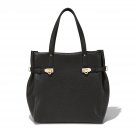 Salvatore Ferragamo Authentic Leather Handbag 21F018 Mancini Tote Bag - Black