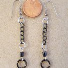 Gunmetal chain earrings