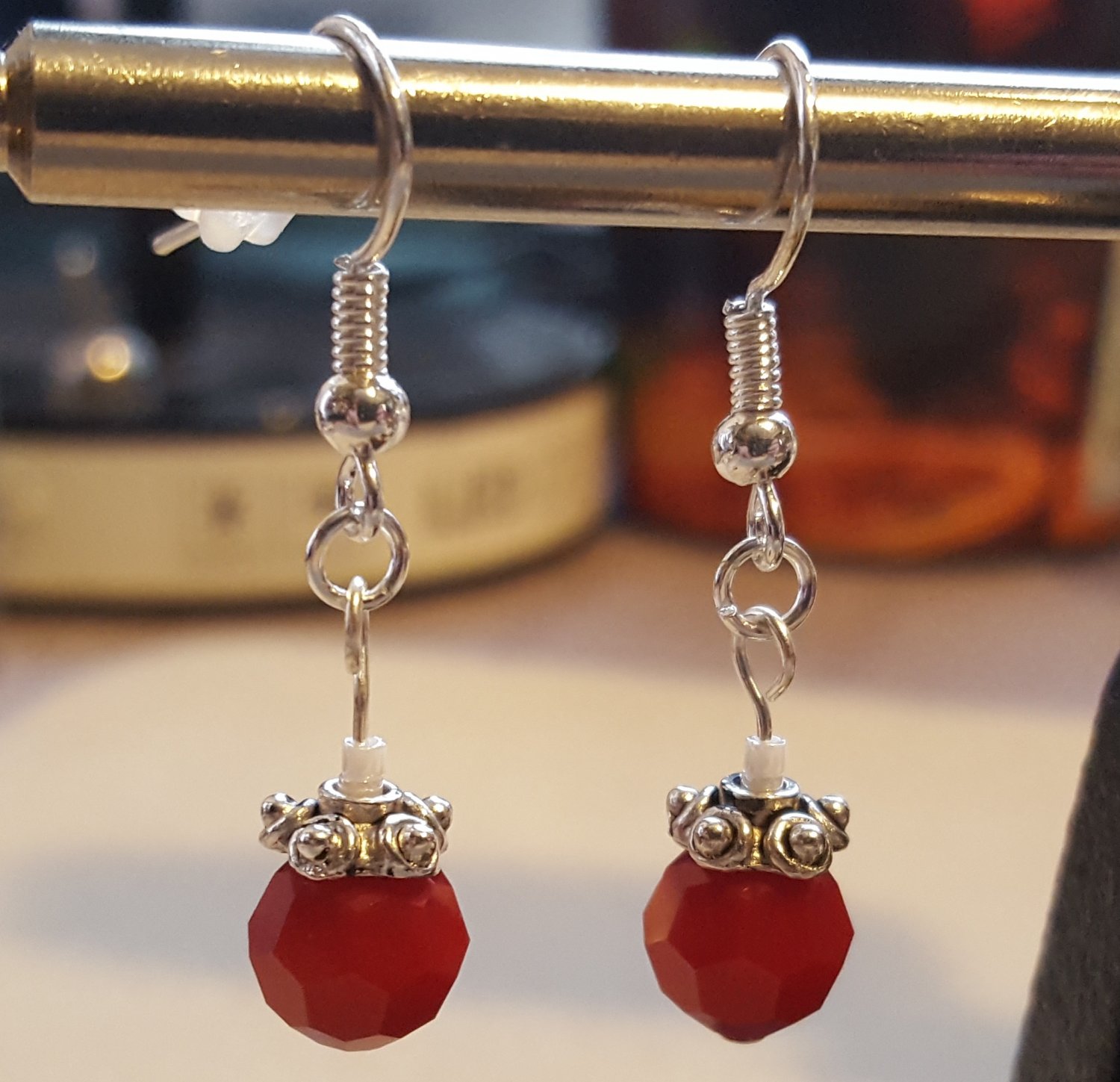 Red and Silver Swarovski Pair