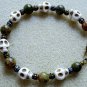 Unakite and Skulls Bracelet