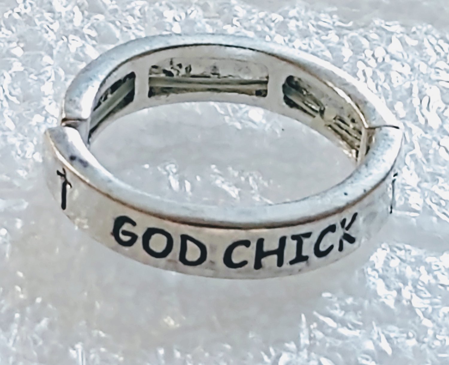 Religious God Chick Stretch Ring