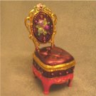 Jeweled Purple Chair Hinged Trinket Jewelry Box