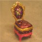 Jeweled Purple Chair Hinged Trinket Jewelry Box