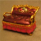 Jeweled Purple Sofa Hinged Trinket Jewelry Box