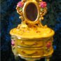 Jeweled Gold Dresser Hinged Trinket Jewelry Box