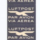 SWITZERLAND pane sheet of 5 Air Mail etiquettes MINT NH