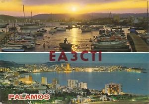 QSL CARD POSTCARD PALAMOS, SPAIN Dec 1981 Scene - Used - Ham Radio EA3CTI