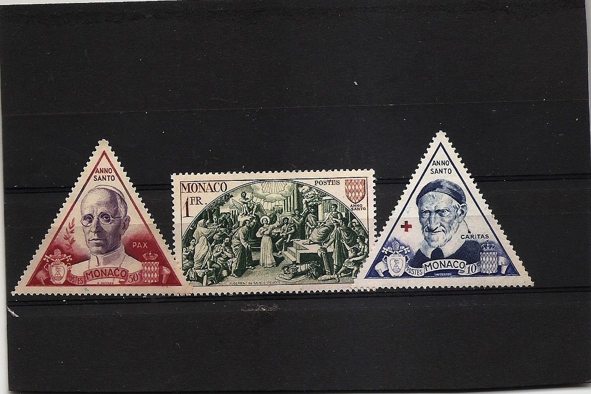 MONACO Holy Year 1951 Anno Santo Scott 353-55 Yvert 262-64 MH