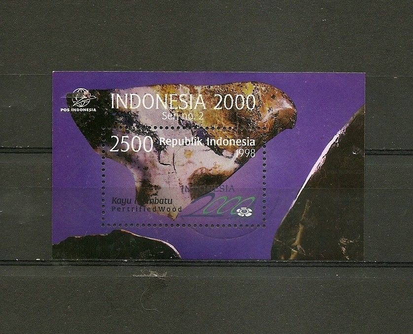 INDONESIA Souvenir Sheer - Gems Petrified wood 1998 Scott 1767 Used