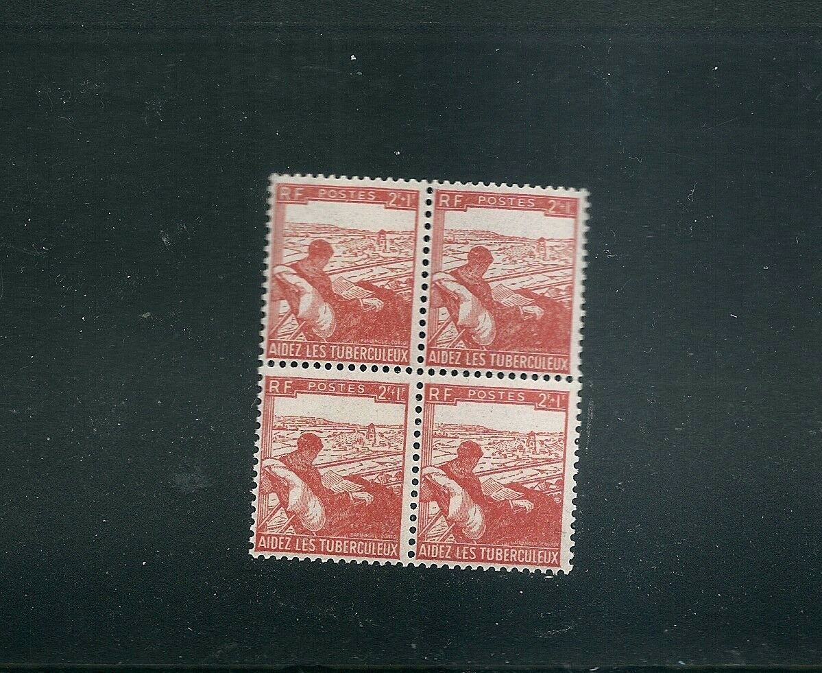 FRANCE - Aid for Tuberulosis TB - Block of 4 Scott B193 Yvert 736 MLH