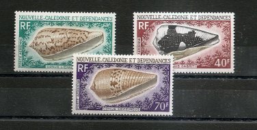 NEW CALEDONIA Shells Scott C58-60 Yvert Aerien 98-100 MLH
