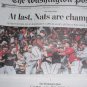 WASHINGTON NATIONALS WIN WORLD SERIES Washington Post Oct 31 Front Page + Sports