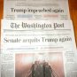 Senate Acquits Trump / Trump Impeached Again WASHINGTON POST