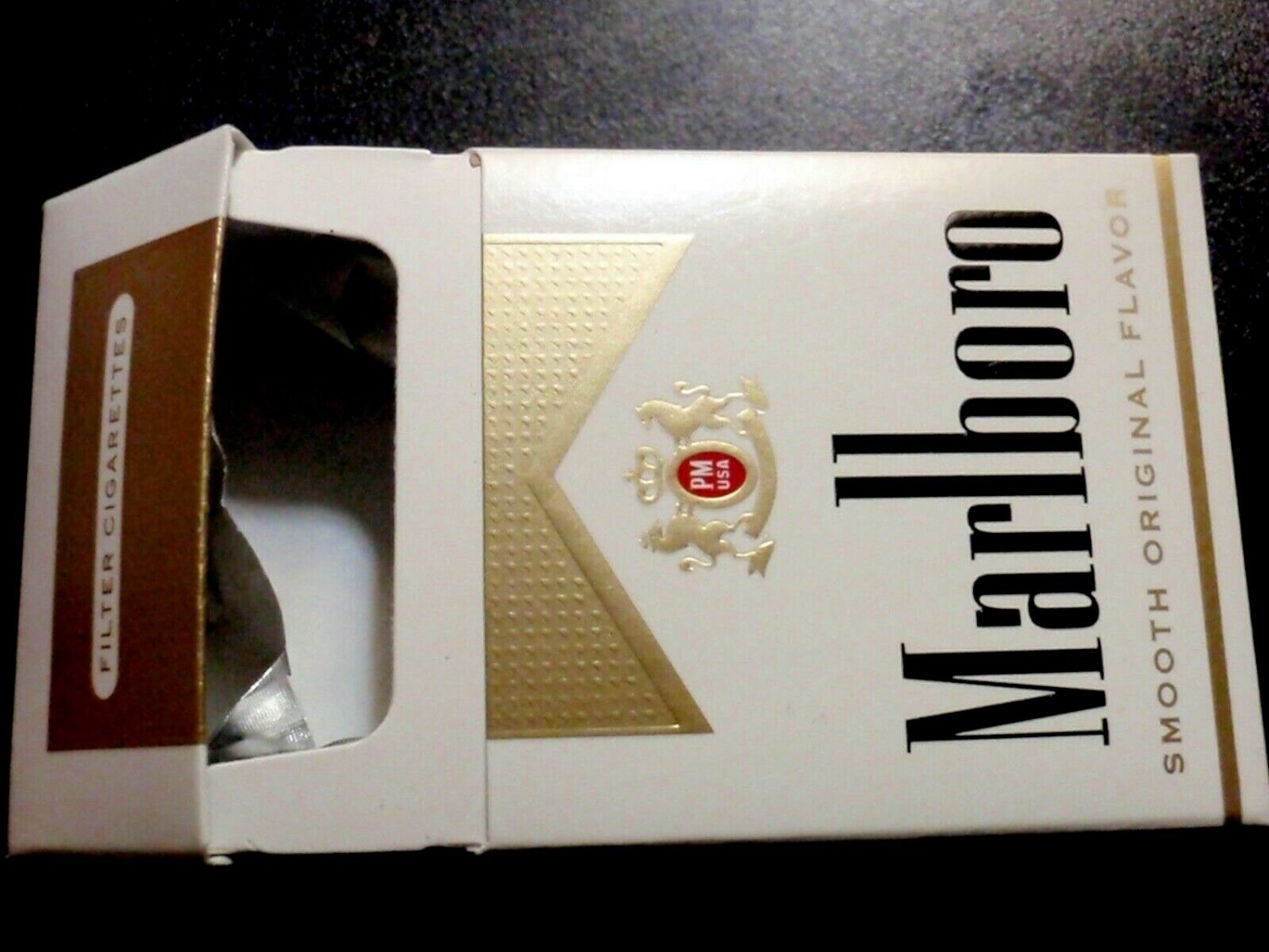 EMPTY Cigarette Box collectible MARLBORO Gold Virginia Tax label EMPTY
