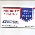 USPS Postal Service PRIORITY MAIL self adhv USPS Label 107R Etiquette July 2013