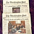 WASHINGTON POST Newspaper NY GRAND JURY INDICTS TRUMP / TRUMP PLEADS NOT GUILTY