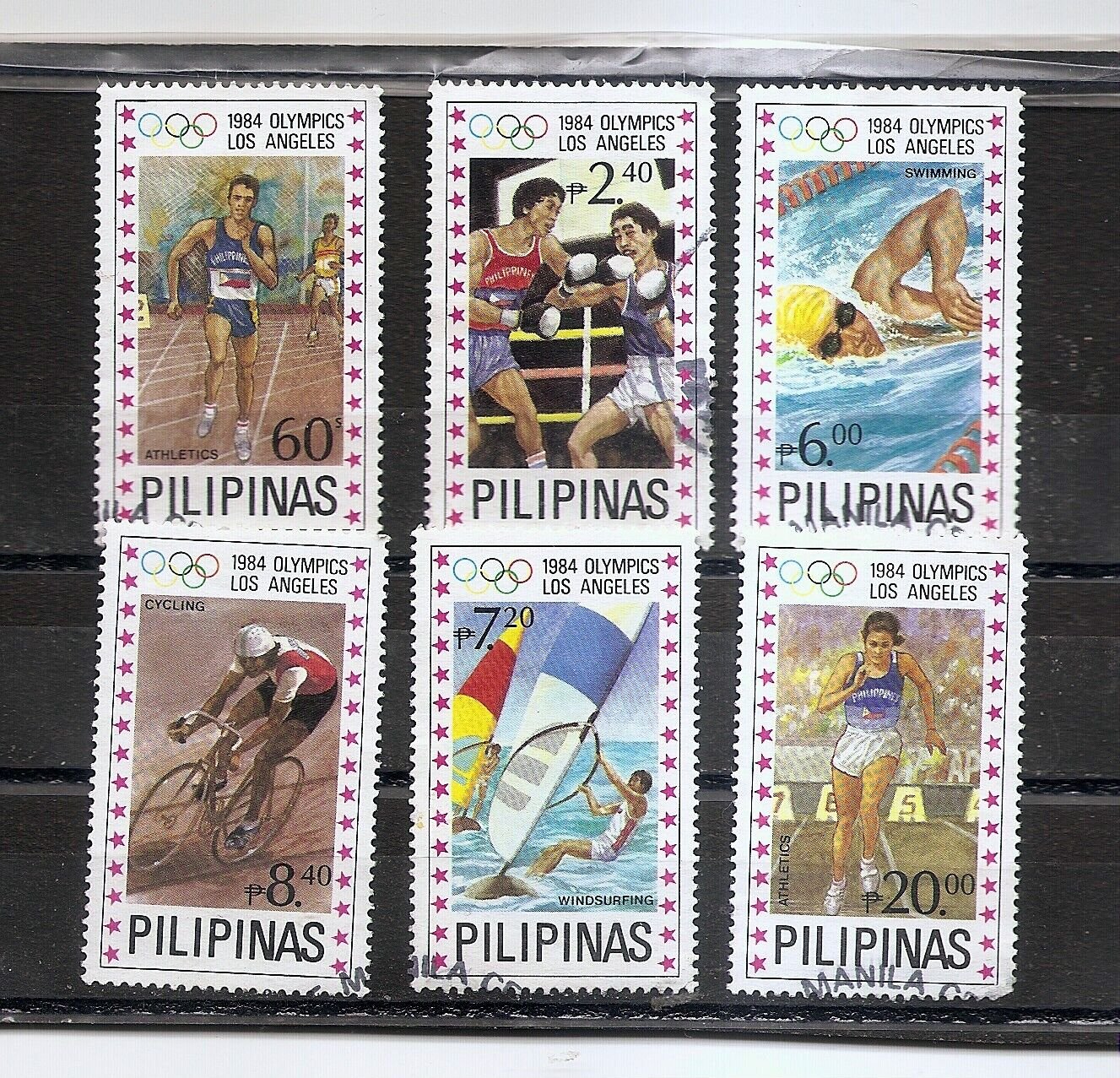 PHILIPPINES 1984 Olympics set of 6 + S/S Scott 1699-1705 SG 512-515