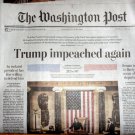 TRUMP IMPEACHED AGAIN - January 14 2021 - WASHINGTON POST  Front Section