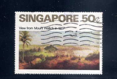 SINGAPORE Painting - View from Mount Wallich 1857 Scott 148 SG 169 Fine Used
