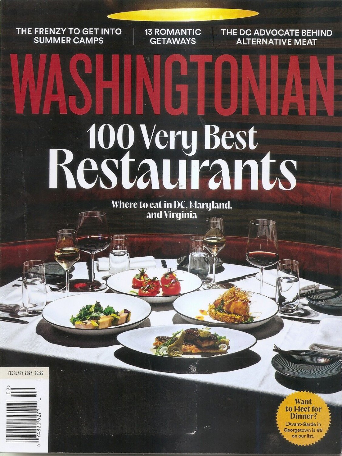 WASHINGTONIAN February 2024 100 Very Best Restaurants, Guns on the Left