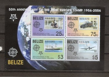BELIZE 50th Ann EUROPA Stamps S/S MNH + Philatelic Brochure