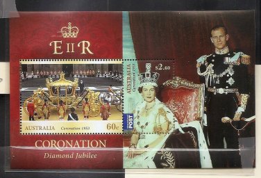 AUSTRALIA Coronation 60th Anniversary Souvenir Sheet S/S Scott 3901a MNH