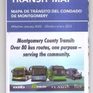 MONTGOMERY COUNTY MARYLAND USA "RIDE ON" Transit Guide 01-2023 Pristine