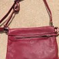 WANDERERS TRAVEL CO Marseille Leather Crossbody Purse Bag Burgundy