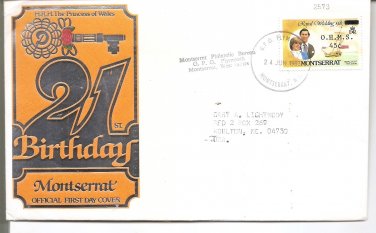 MONTSERRAT Princess Diana Official OHMS Cover Scott O57 SG O53 1983 Used