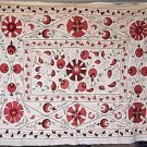 Fully Handstitched SUZANI COVERLET/WALL HANGING Anar (Pomegranate) Motif 5'x6.5'
