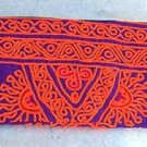 ARTISAN HAND-STITCHED EMBROIDERED Wristlet Ethnic Tribal Fabric Pouch (#4a)