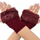 Simplicity Womens Winter Faux Knit Fingerless Hand Warmer Mitten Gloves