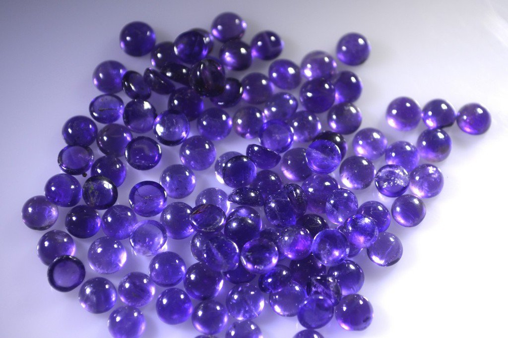 Amethyst loose Stone 1 Pieces 5 x 5 mm Round Purple cabochon Gemstone