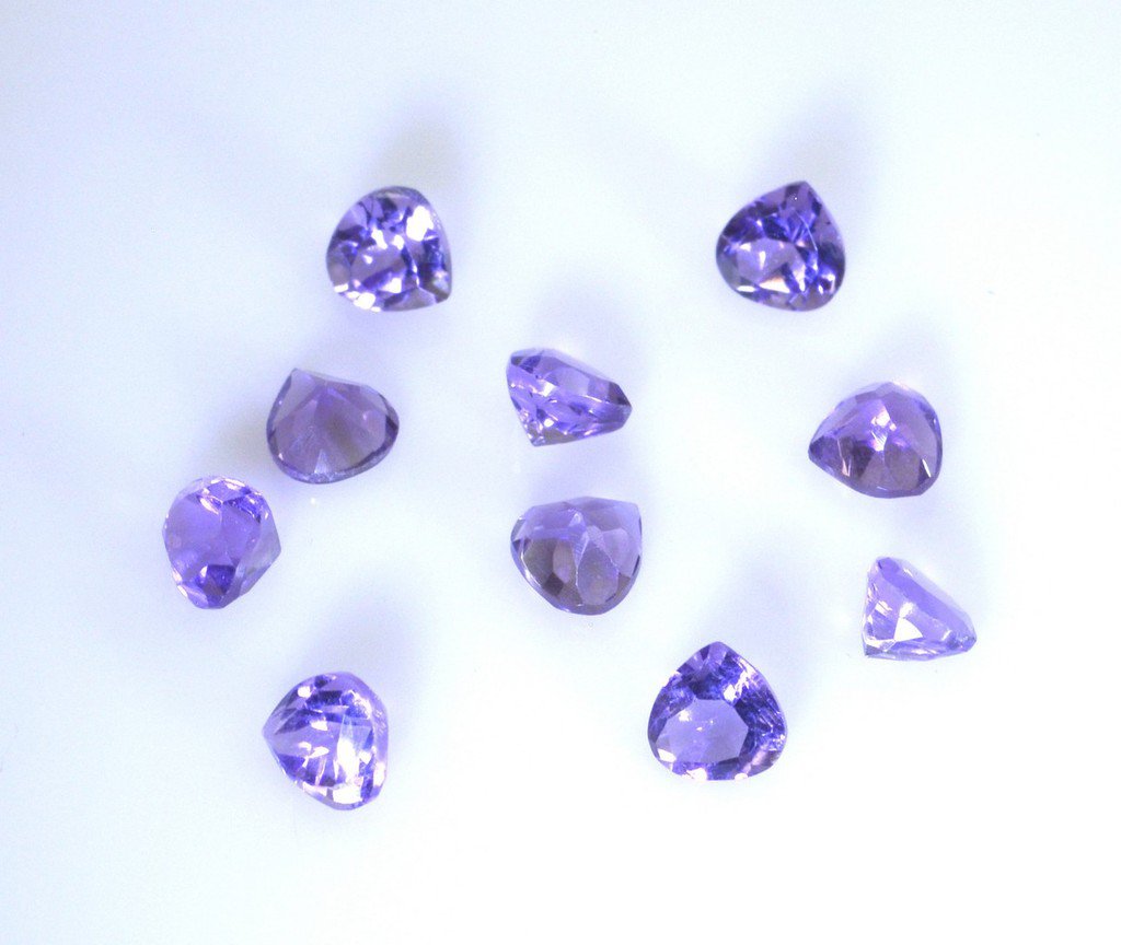 Amethyst loose Stone 1 Pieces 6 x 6 mm Heart Purple faceted Gemstone