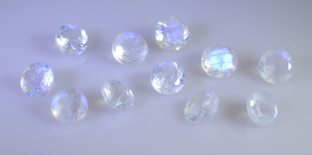 Rainbow Moonstone loose Stone 1 Pieces 5 x 5 mm Round Multi faceted Gemstone