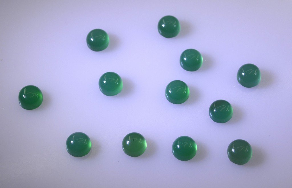 Green onyx loose Stone 1 Pieces 6 x 6 mm Round Green cabochon Gemstone