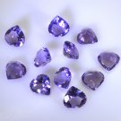 Amethyst loose Stone 1 Pieces 10 x 10 mm Heart Purple faceted Gemstone
