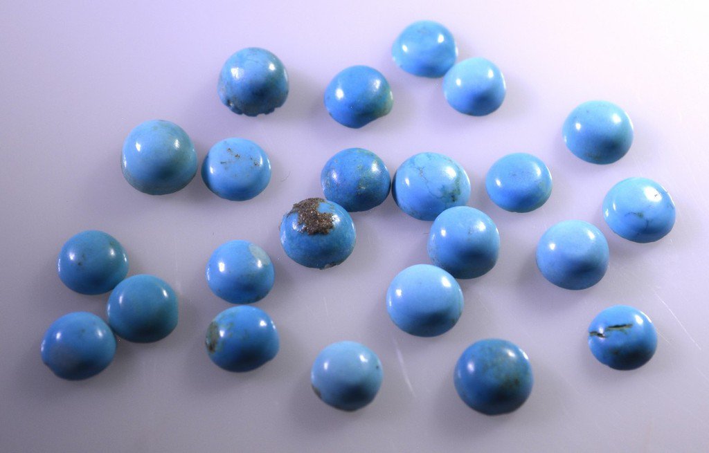 Turquoise  manmade loose Stone 1 Pieces 5 x 5 mm Round multi cabochon Gemstone